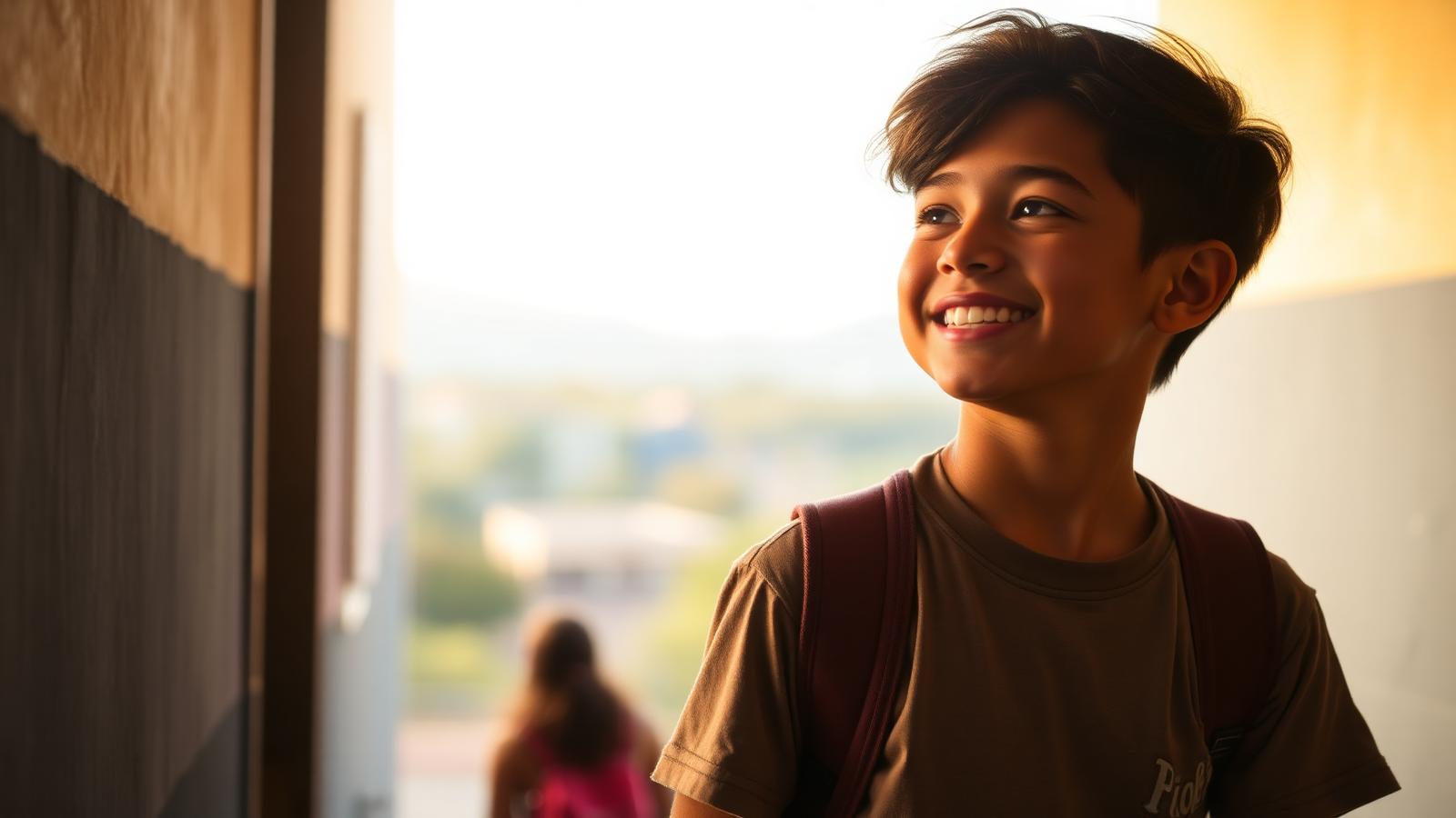 Jovem olhando para o futuro